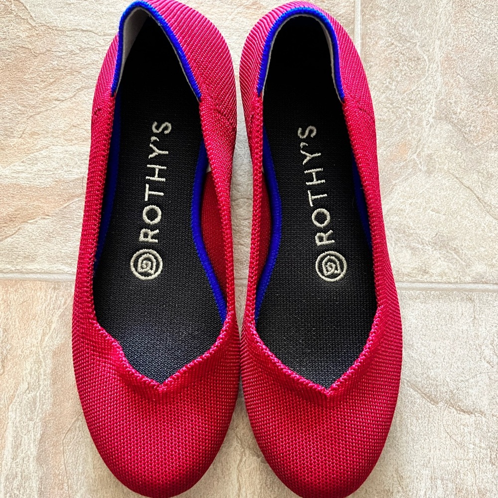 Rothy’s red ballet flats